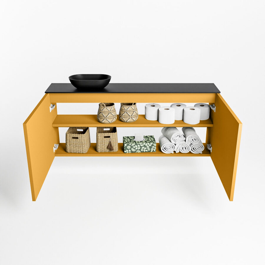 MONDIAZ FOWY toiletmeubel 120cm kleur ocher. Waskom positie links kleur urban | urban. Met 1 kraangat - Afbeelding 8