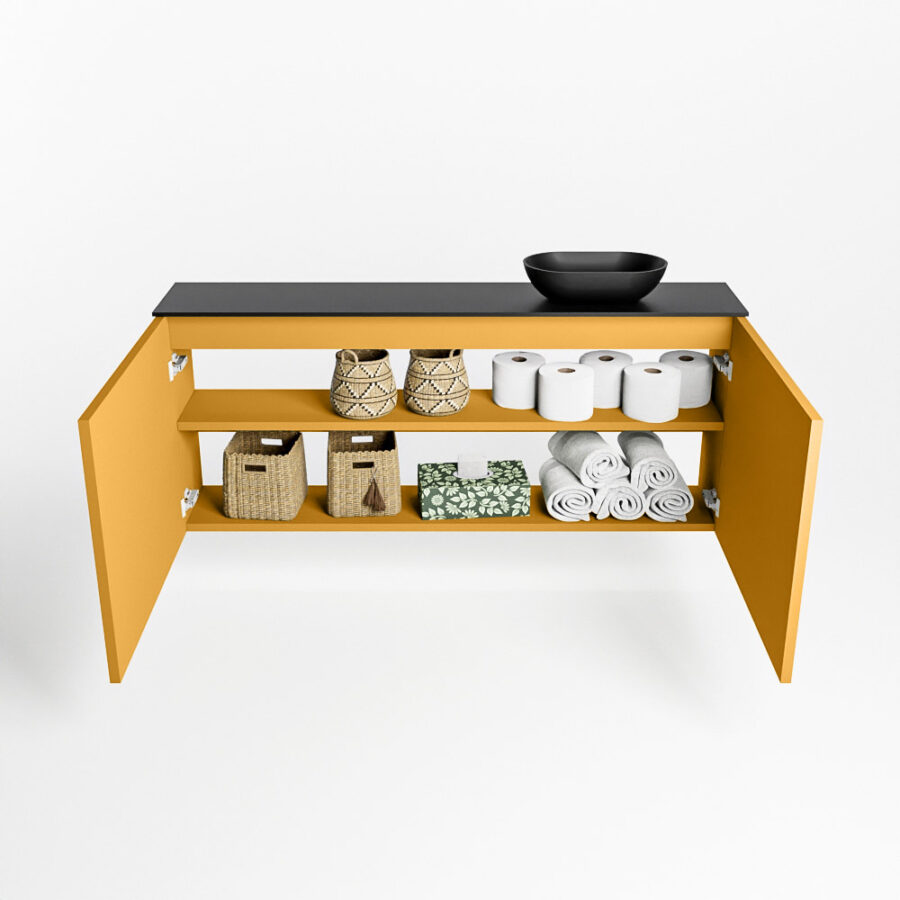 MONDIAZ FOWY toiletmeubel 120cm kleur ocher. Waskom positie rechts kleur urban | urban. Met 1 kraangat - Afbeelding 8