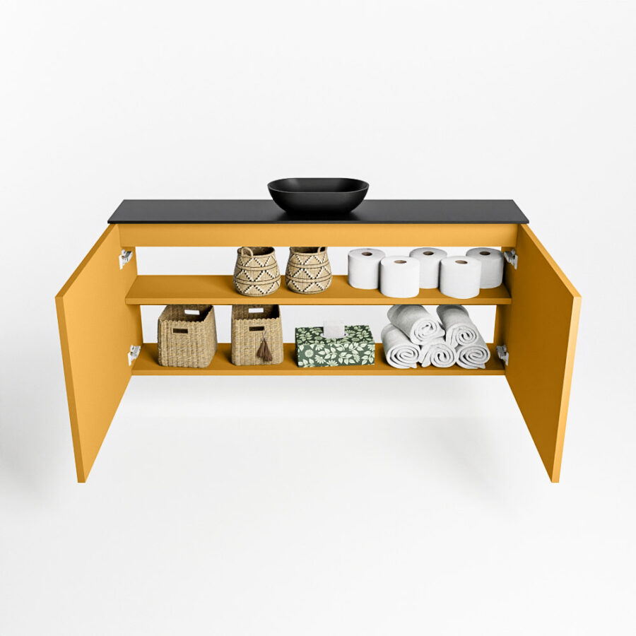 MONDIAZ FOWY toiletmeubel 120cm kleur ocher. Waskom positie midden kleur urban | urban. Zonder kraangat - Afbeelding 8