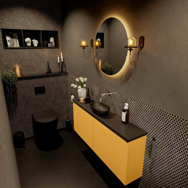 MONDIAZ FOWY toiletmeubel 120cm kleur ocher. Waskom positie midden kleur urban | urban. Zonder kraangat
