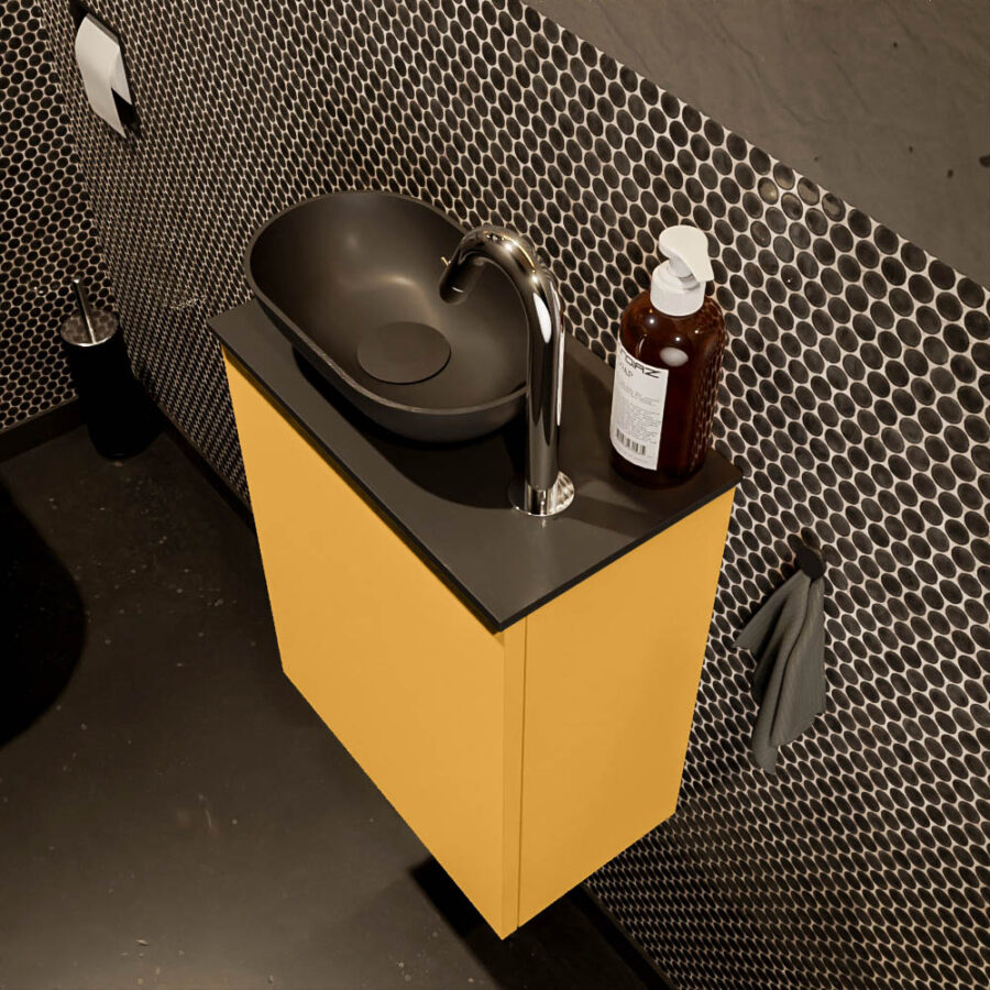 MONDIAZ FOWY toiletmeubel 40cm kleur ocher. Waskom positie links kleur urban | urban. Met 1 kraangat - Afbeelding 3