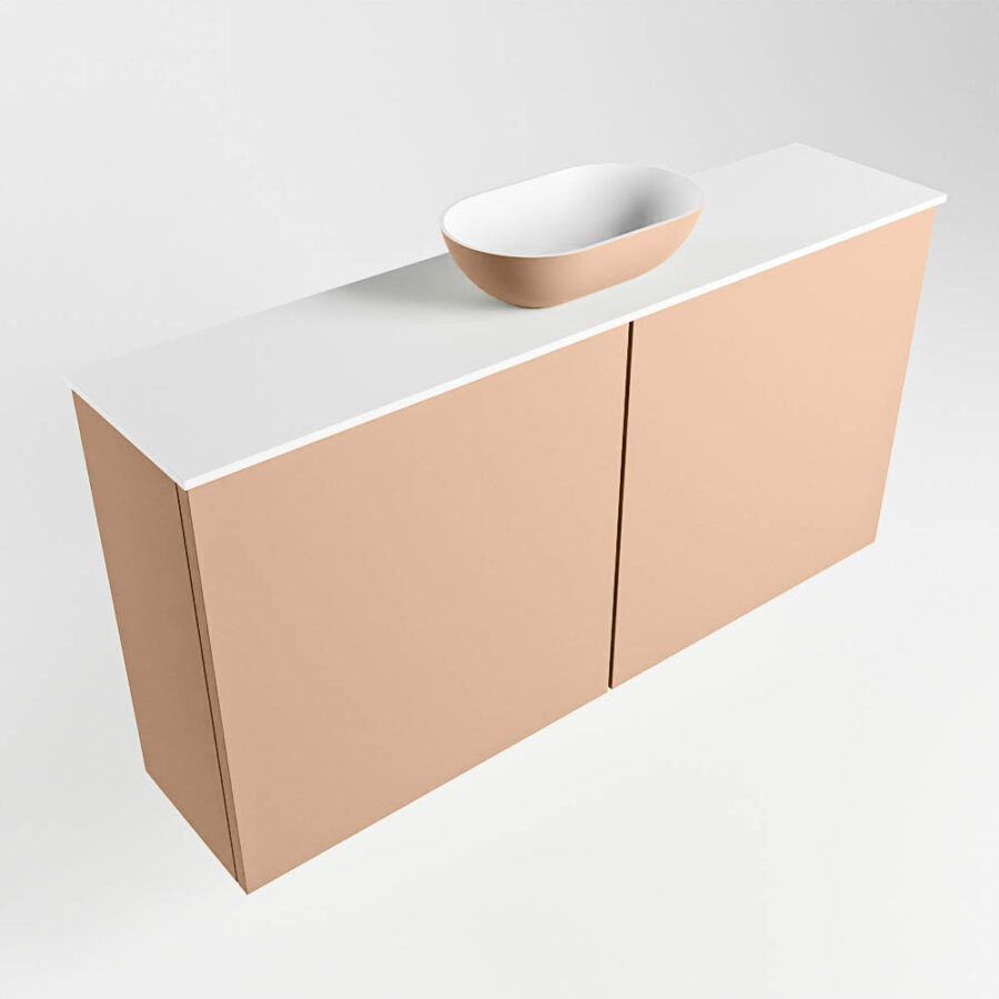 MONDIAZ FOWY toiletmeubel 100cm kleur rosee. Waskom positie midden kleur rosee | talc. Zonder kraangat - Afbeelding 4