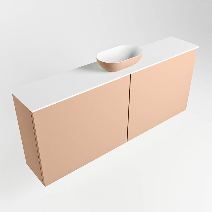 MONDIAZ FOWY toiletmeubel 120cm kleur rosee. Waskom positie midden kleur rosee | talc. Met 1 kraangat - Afbeelding 4