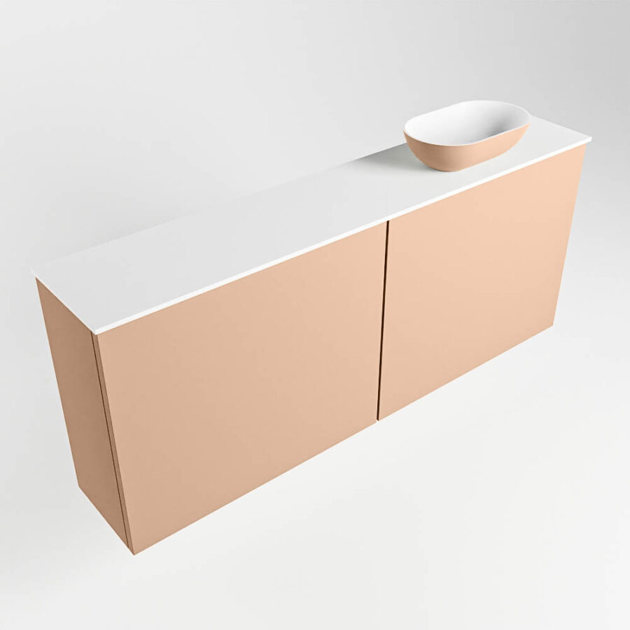 MONDIAZ FOWY toiletmeubel 120cm kleur rosee. Waskom positie rechts kleur rosee | talc. Met 1 kraangat - Afbeelding 4