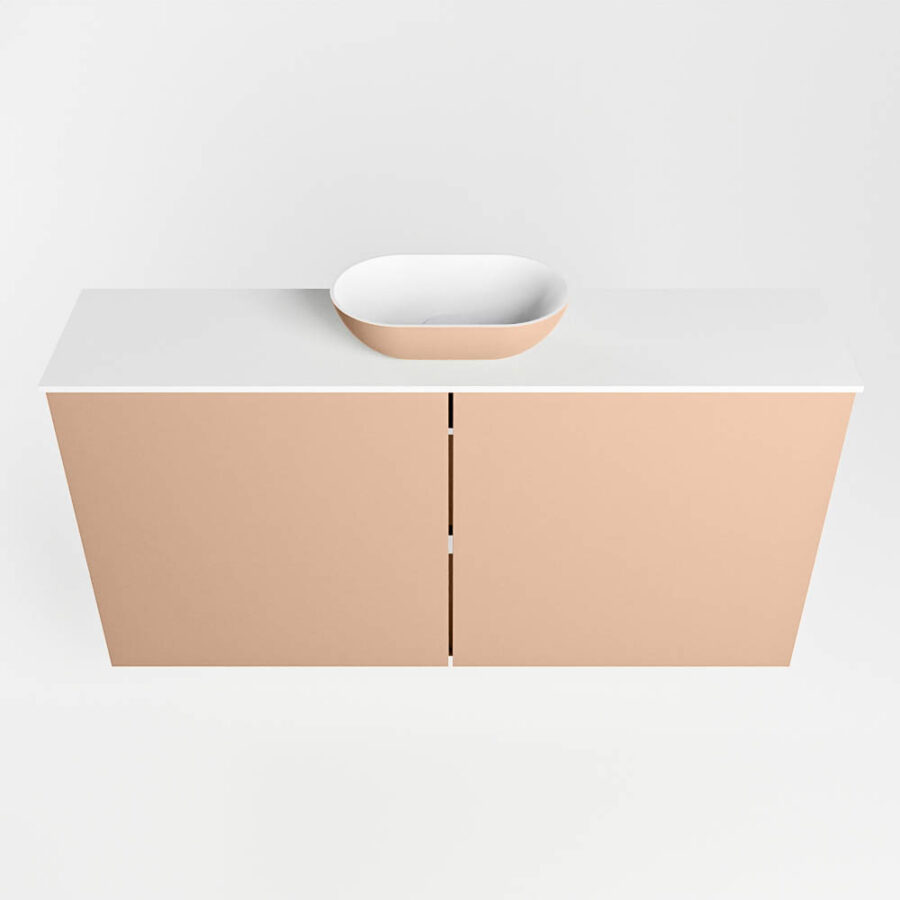 MONDIAZ FOWY toiletmeubel 100cm kleur rosee. Waskom positie midden kleur rosee | talc. Zonder kraangat - Afbeelding 5