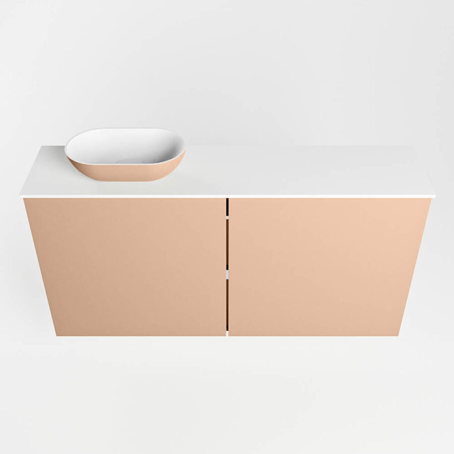 MONDIAZ FOWY toiletmeubel 100cm kleur rosee. Waskom positie links kleur rosee | talc. Zonder kraangat - Afbeelding 5