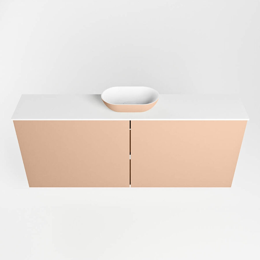 MONDIAZ FOWY toiletmeubel 120cm kleur rosee. Waskom positie midden kleur rosee | talc. Met 1 kraangat - Afbeelding 5