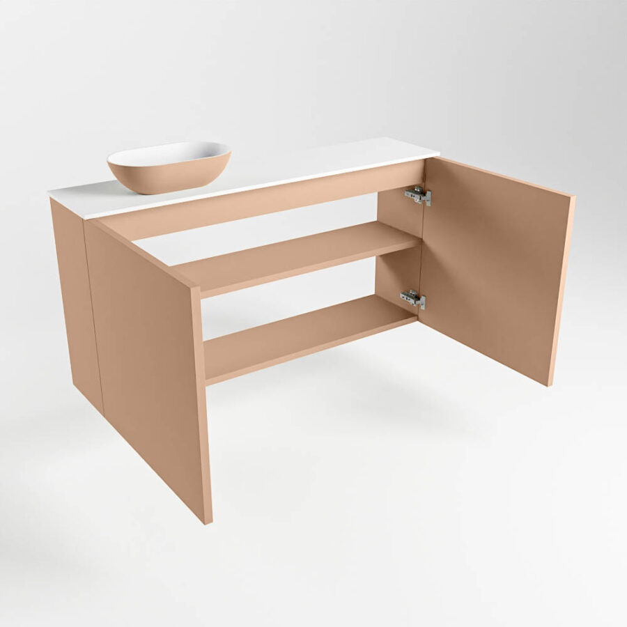 MONDIAZ FOWY toiletmeubel 100cm kleur rosee. Waskom positie links kleur rosee | talc. Zonder kraangat - Afbeelding 6