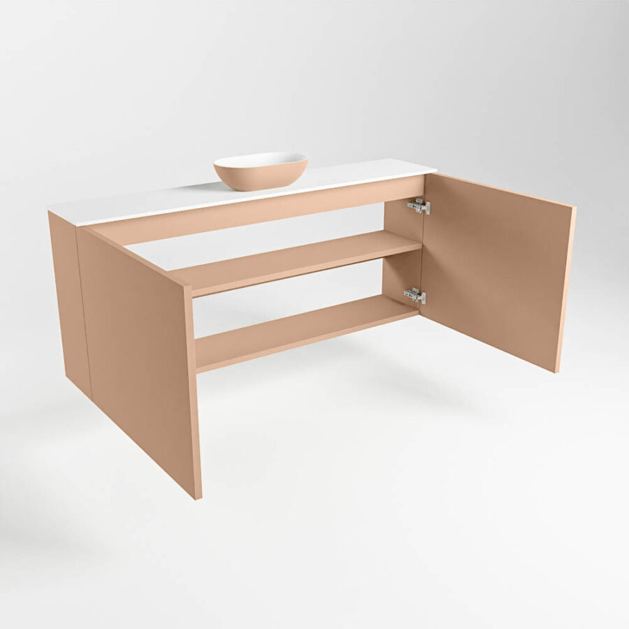 MONDIAZ FOWY toiletmeubel 120cm kleur rosee. Waskom positie midden kleur rosee | talc. Met 1 kraangat - Afbeelding 6