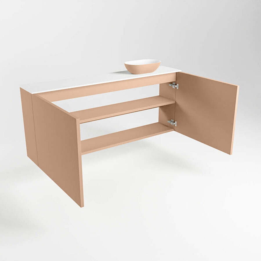MONDIAZ FOWY toiletmeubel 120cm kleur rosee. Waskom positie rechts kleur rosee | talc. Met 1 kraangat - Afbeelding 6