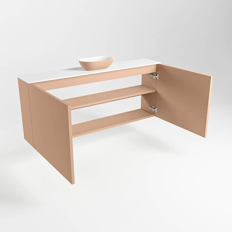 MONDIAZ FOWY toiletmeubel 120cm kleur rosee. Waskom positie midden kleur rosee | talc. Zonder kraangat - Afbeelding 6