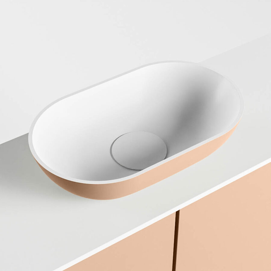 MONDIAZ FOWY toiletmeubel 80cm kleur rosee. Waskom positie midden kleur rosee | talc. Met 1 kraangat - Afbeelding 7