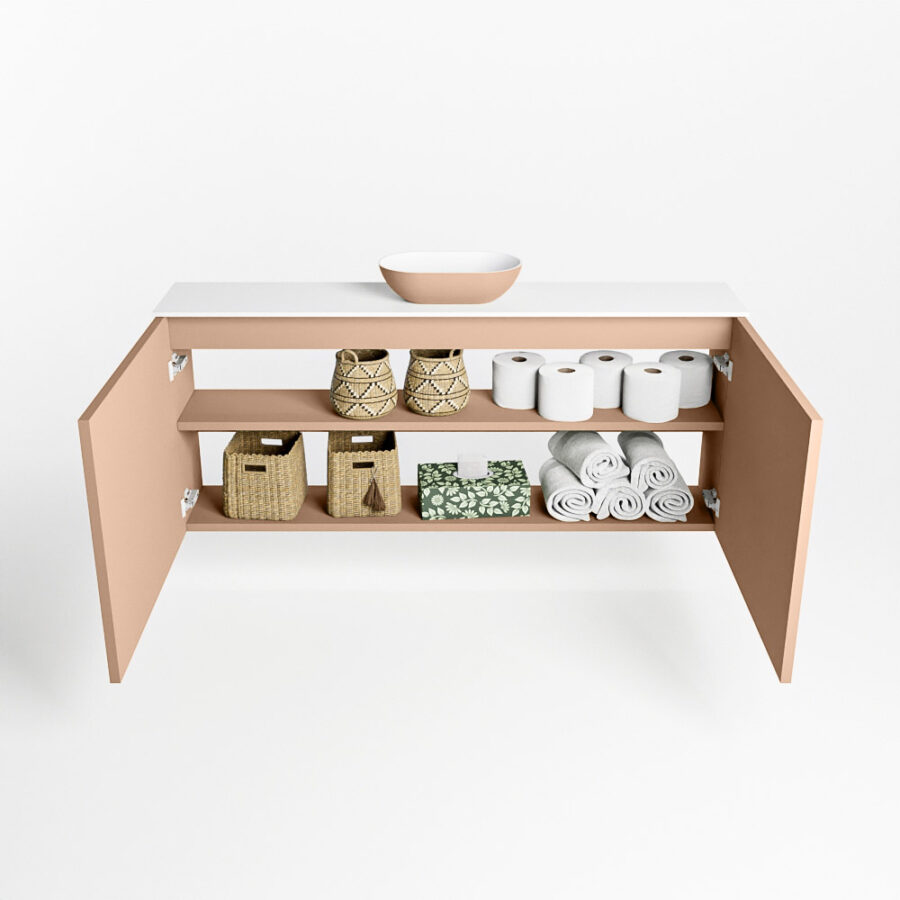 MONDIAZ FOWY toiletmeubel 120cm kleur rosee. Waskom positie midden kleur rosee | talc. Zonder kraangat - Afbeelding 8