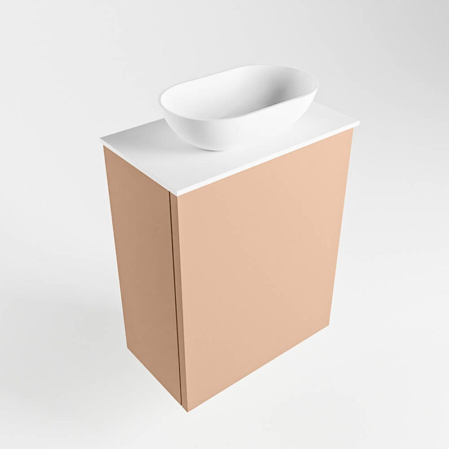MONDIAZ FOWY toiletmeubel 40cm kleur rosee. Waskom positie midden kleur talc | talc. Zonder kraangat - Afbeelding 4