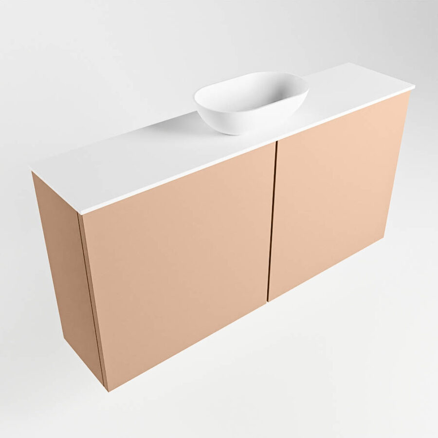 MONDIAZ FOWY toiletmeubel 100cm kleur rosee. Waskom positie midden kleur talc | talc. Met 1 kraangat - Afbeelding 4