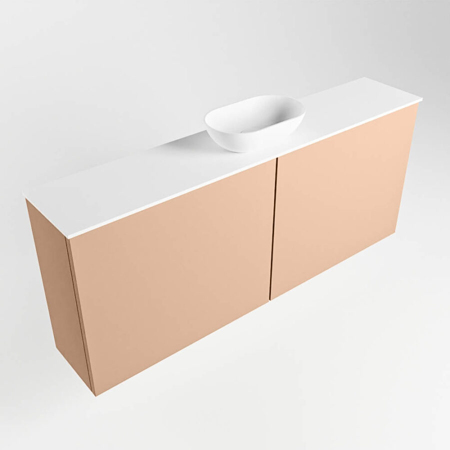 MONDIAZ FOWY toiletmeubel 120cm kleur rosee. Waskom positie midden kleur talc | talc. Met 1 kraangat - Afbeelding 4