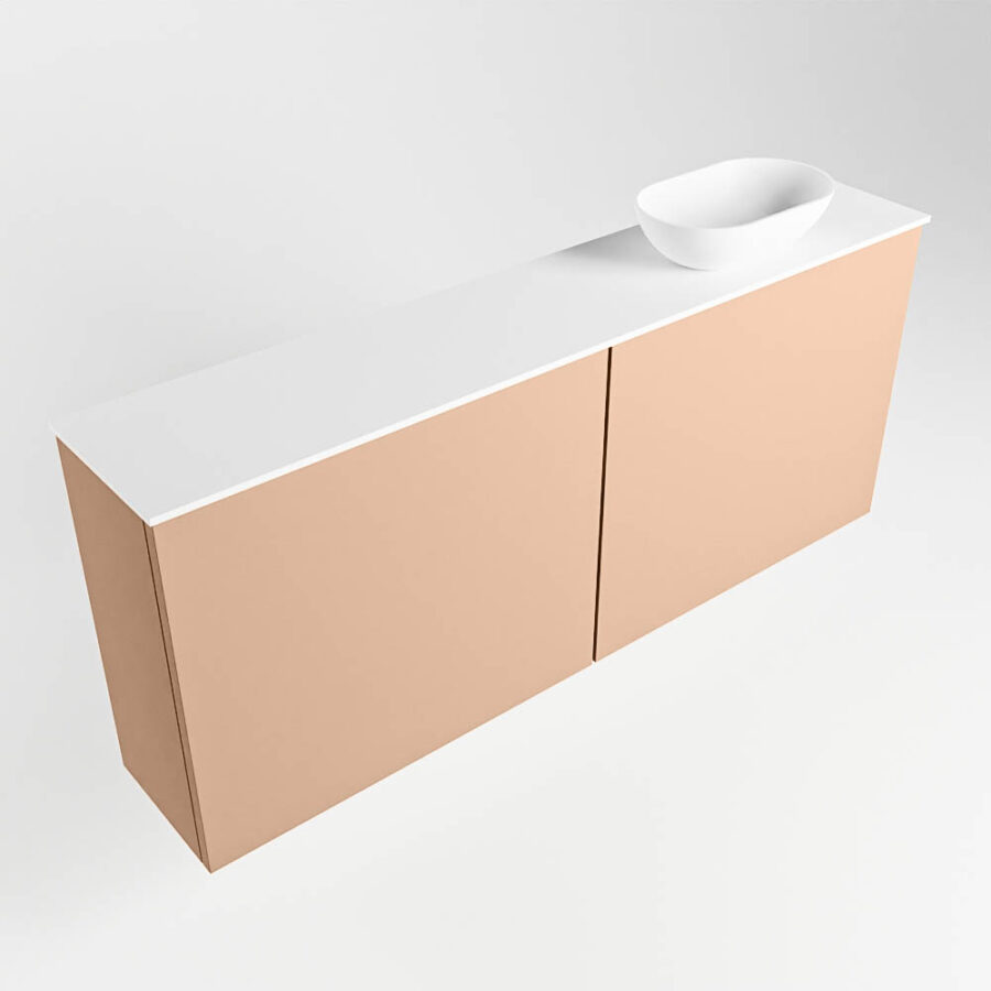 MONDIAZ FOWY toiletmeubel 120cm kleur rosee. Waskom positie rechts kleur talc | talc. Met 1 kraangat - Afbeelding 4