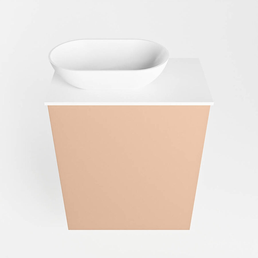 MONDIAZ FOWY toiletmeubel 40cm kleur rosee. Waskom positie links kleur talc | talc. Met 1 kraangat - Afbeelding 5
