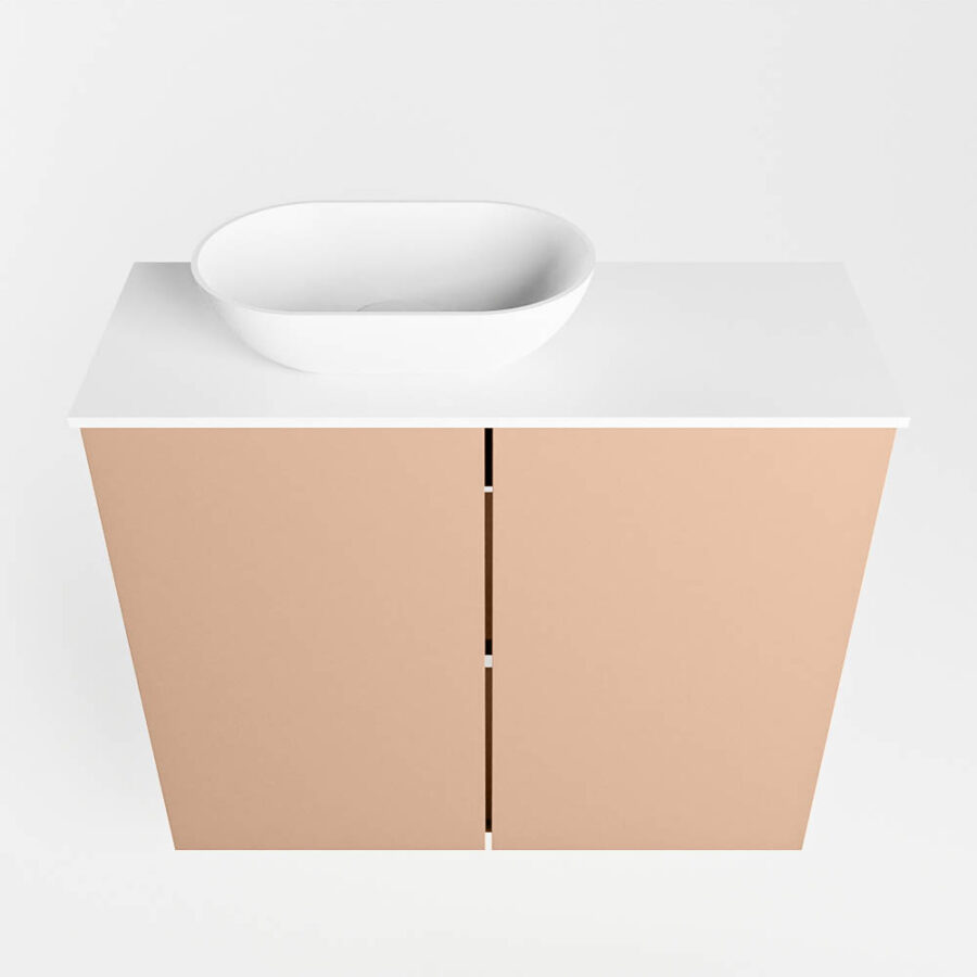 MONDIAZ FOWY toiletmeubel 60cm kleur rosee. Waskom positie links kleur talc | talc. Met 1 kraangat - Afbeelding 5