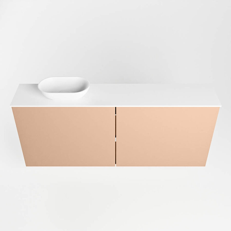 MONDIAZ FOWY toiletmeubel 120cm kleur rosee. Waskom positie links kleur talc | talc. Met 1 kraangat - Afbeelding 5