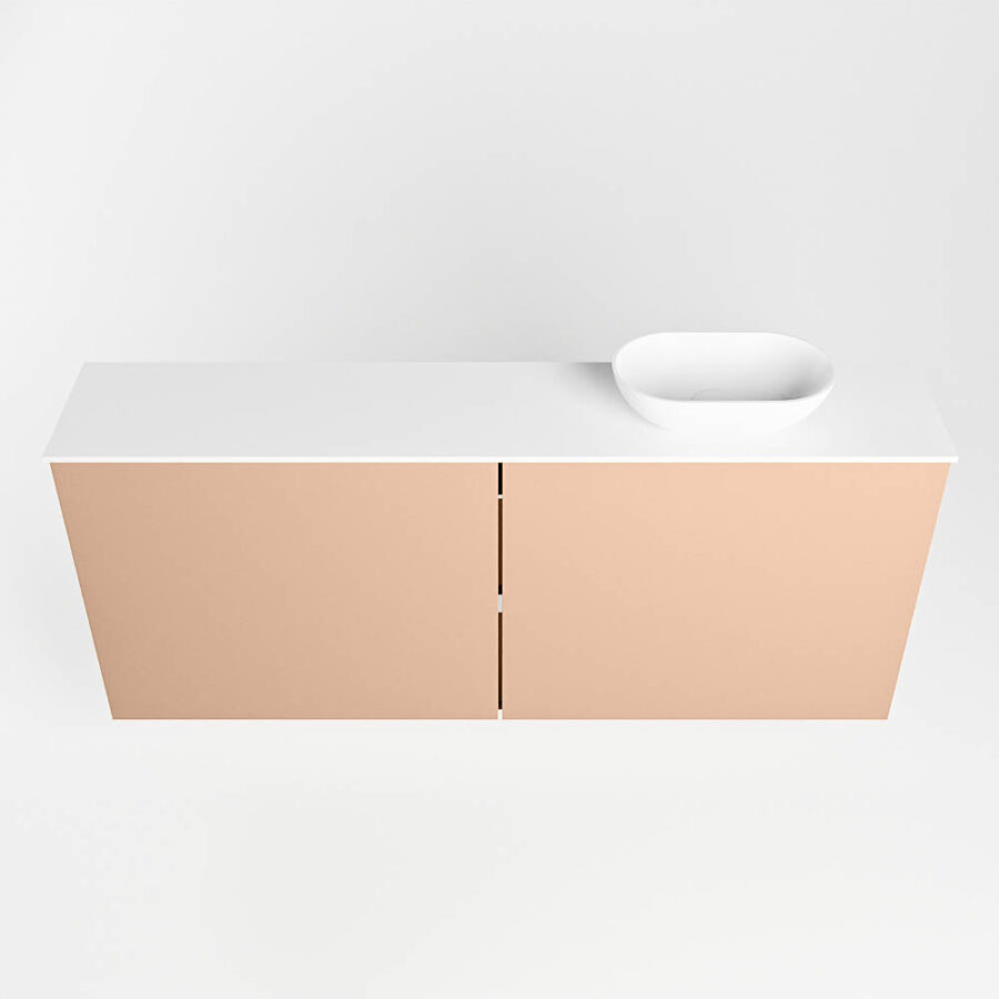 MONDIAZ FOWY toiletmeubel 120cm kleur rosee. Waskom positie rechts kleur talc | talc. Met 1 kraangat - Afbeelding 5