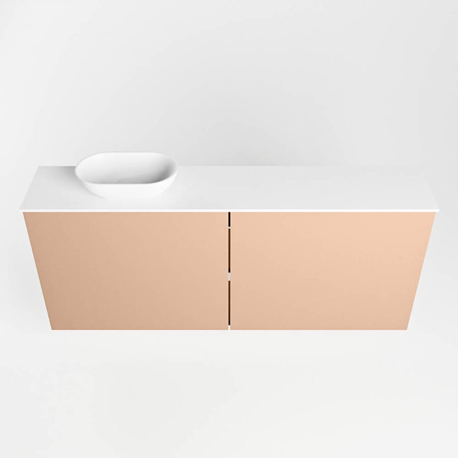 MONDIAZ FOWY toiletmeubel 120cm kleur rosee. Waskom positie links kleur talc | talc. Zonder kraangat - Afbeelding 5