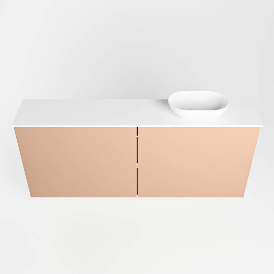 MONDIAZ FOWY toiletmeubel 120cm kleur rosee. Waskom positie rechts kleur talc | talc. Zonder kraangat - Afbeelding 5