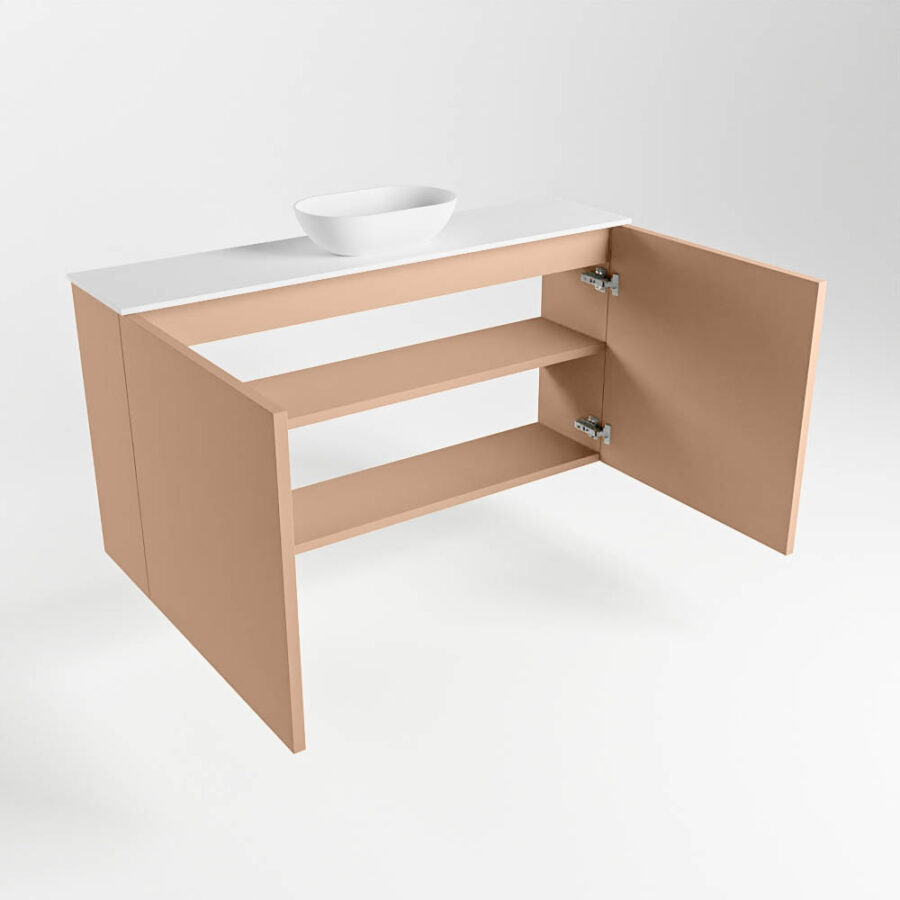 MONDIAZ FOWY toiletmeubel 100cm kleur rosee. Waskom positie midden kleur talc | talc. Met 1 kraangat - Afbeelding 6