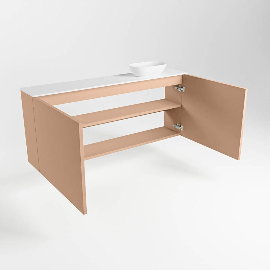 MONDIAZ FOWY toiletmeubel 120cm kleur rosee. Waskom positie rechts kleur talc | talc. Met 1 kraangat - Afbeelding 6