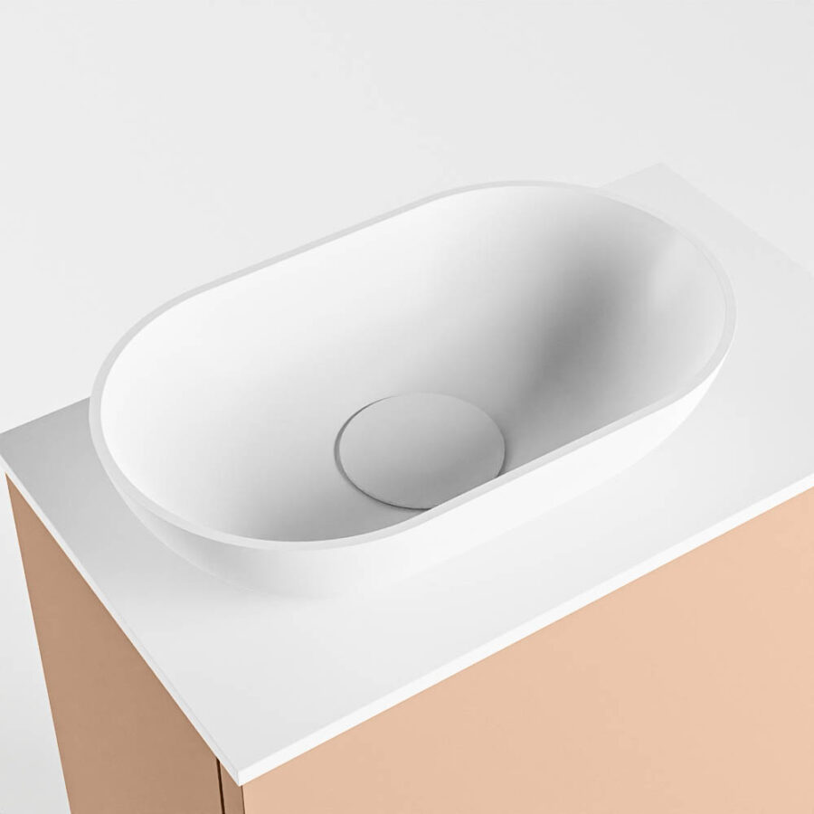 MONDIAZ FOWY toiletmeubel 40cm kleur rosee. Waskom positie links kleur talc | talc. Met 1 kraangat - Afbeelding 7