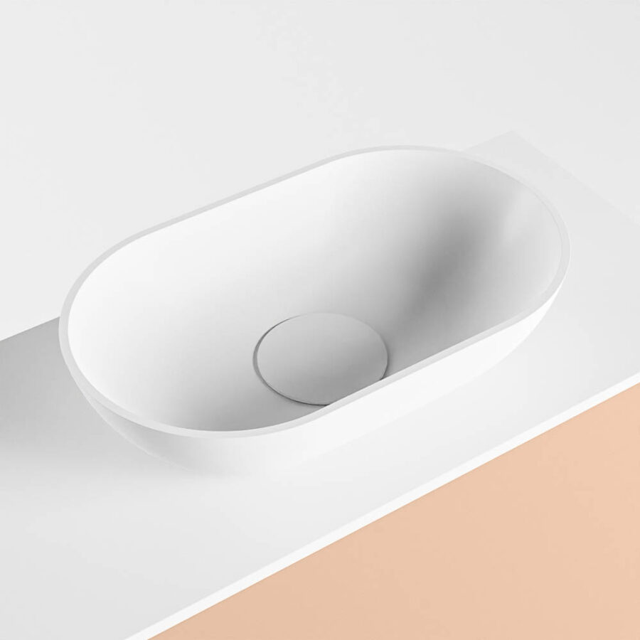 MONDIAZ FOWY toiletmeubel 50cm kleur rosee. Waskom positie midden kleur talc | talc. Zonder kraangat - Afbeelding 7