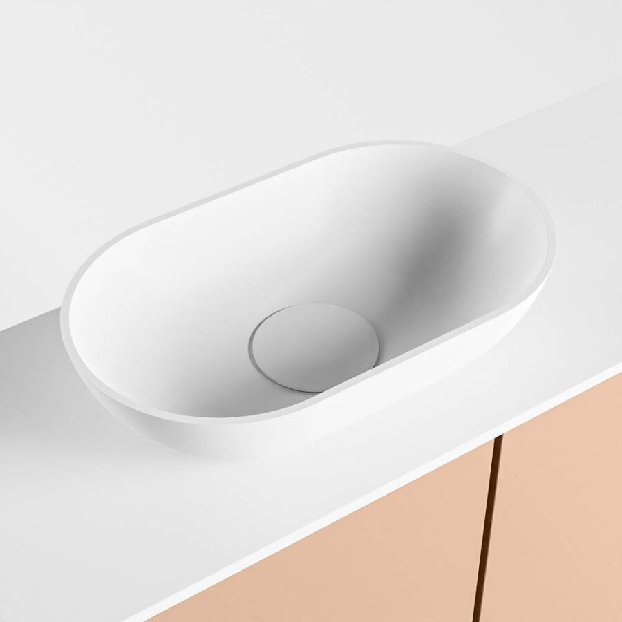 MONDIAZ FOWY toiletmeubel 60cm kleur rosee. Waskom positie links kleur talc | talc. Met 1 kraangat - Afbeelding 7