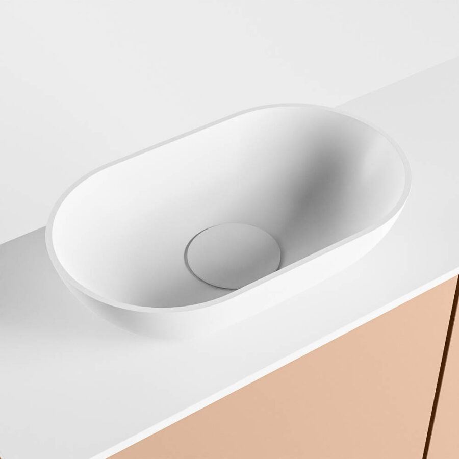 MONDIAZ FOWY toiletmeubel 80cm kleur rosee. Waskom positie links kleur talc | talc. Met 1 kraangat - Afbeelding 7
