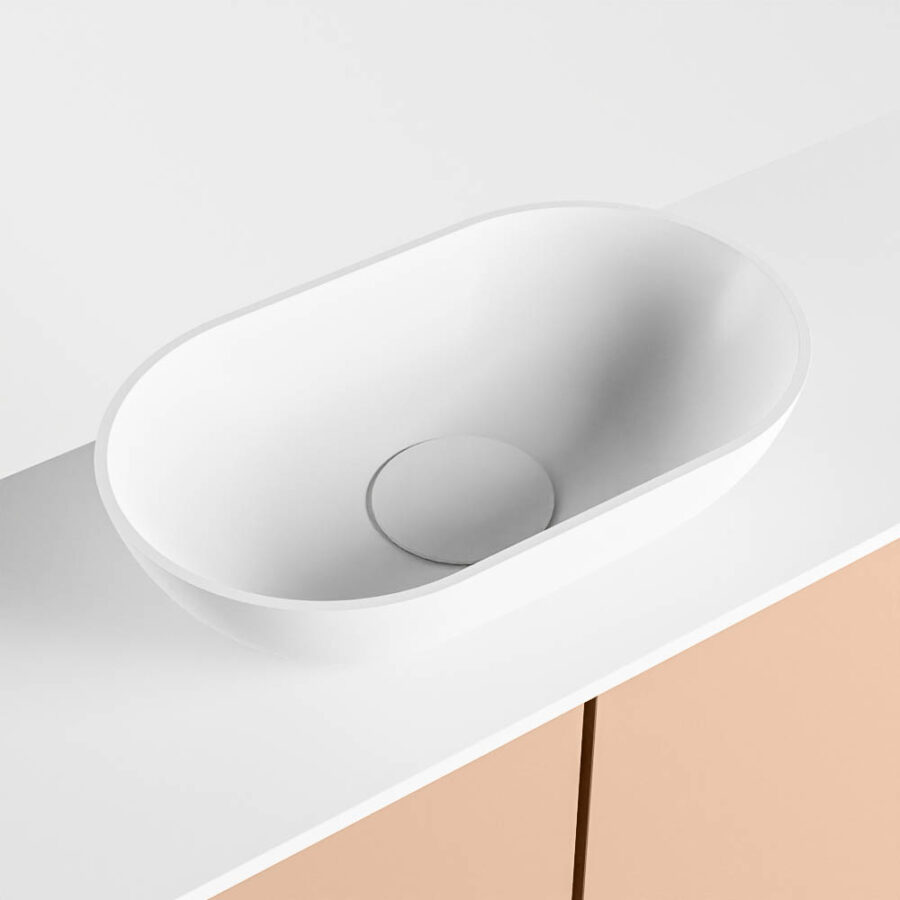 MONDIAZ FOWY toiletmeubel 80cm kleur rosee. Waskom positie midden kleur talc | talc. Zonder kraangat - Afbeelding 7