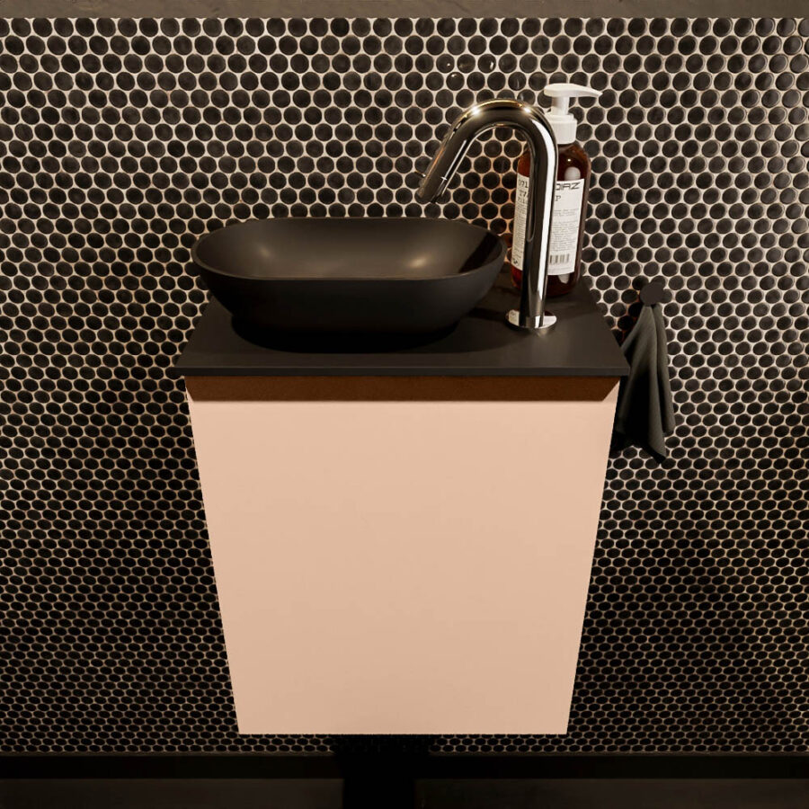 MONDIAZ FOWY toiletmeubel 40cm kleur rosee. Waskom positie links kleur urban | urban. Met 1 kraangat - Afbeelding 2