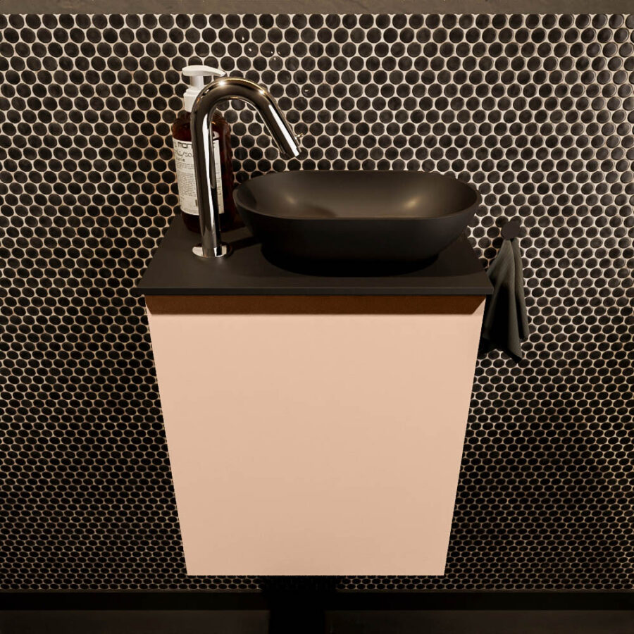 MONDIAZ FOWY toiletmeubel 40cm kleur rosee. Waskom positie rechts kleur urban | urban. Met 1 kraangat - Afbeelding 2