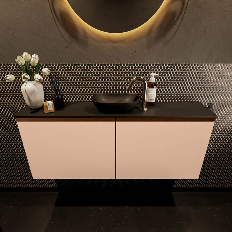 MONDIAZ FOWY toiletmeubel 120cm kleur rosee. Waskom positie midden kleur urban | urban. Met 1 kraangat - Afbeelding 2