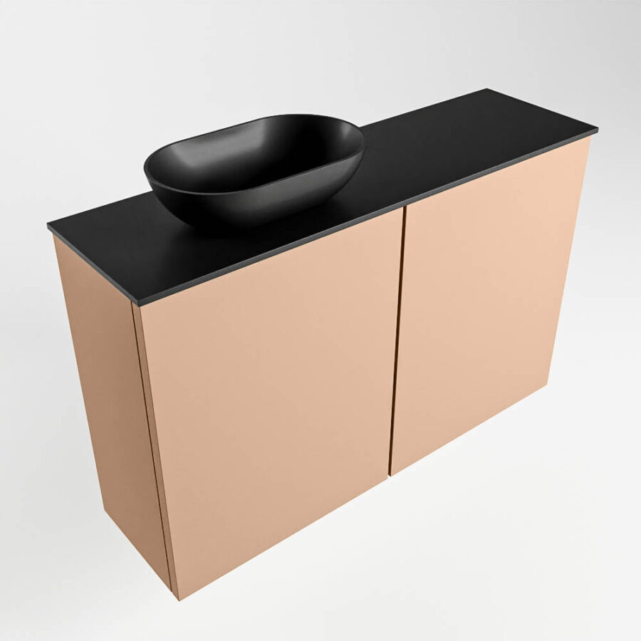 MONDIAZ FOWY toiletmeubel 80cm kleur rosee. Waskom positie links kleur urban | urban. Met 1 kraangat - Afbeelding 4