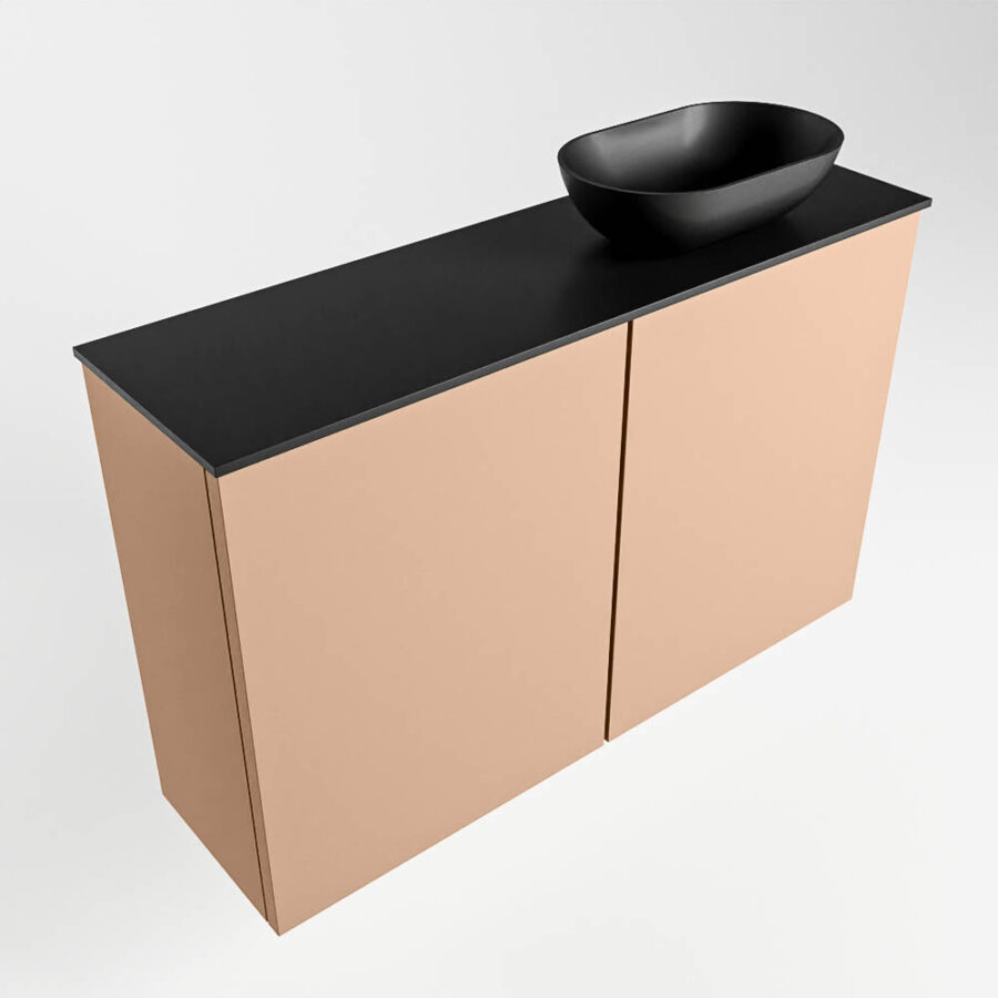 MONDIAZ FOWY toiletmeubel 80cm kleur rosee. Waskom positie rechts kleur urban | urban. Met 1 kraangat - Afbeelding 4