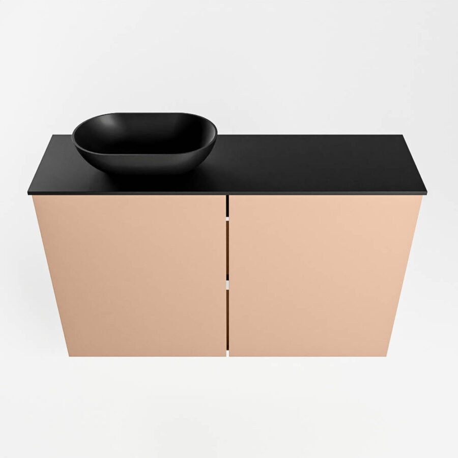 MONDIAZ FOWY toiletmeubel 80cm kleur rosee. Waskom positie links kleur urban | urban. Met 1 kraangat - Afbeelding 5