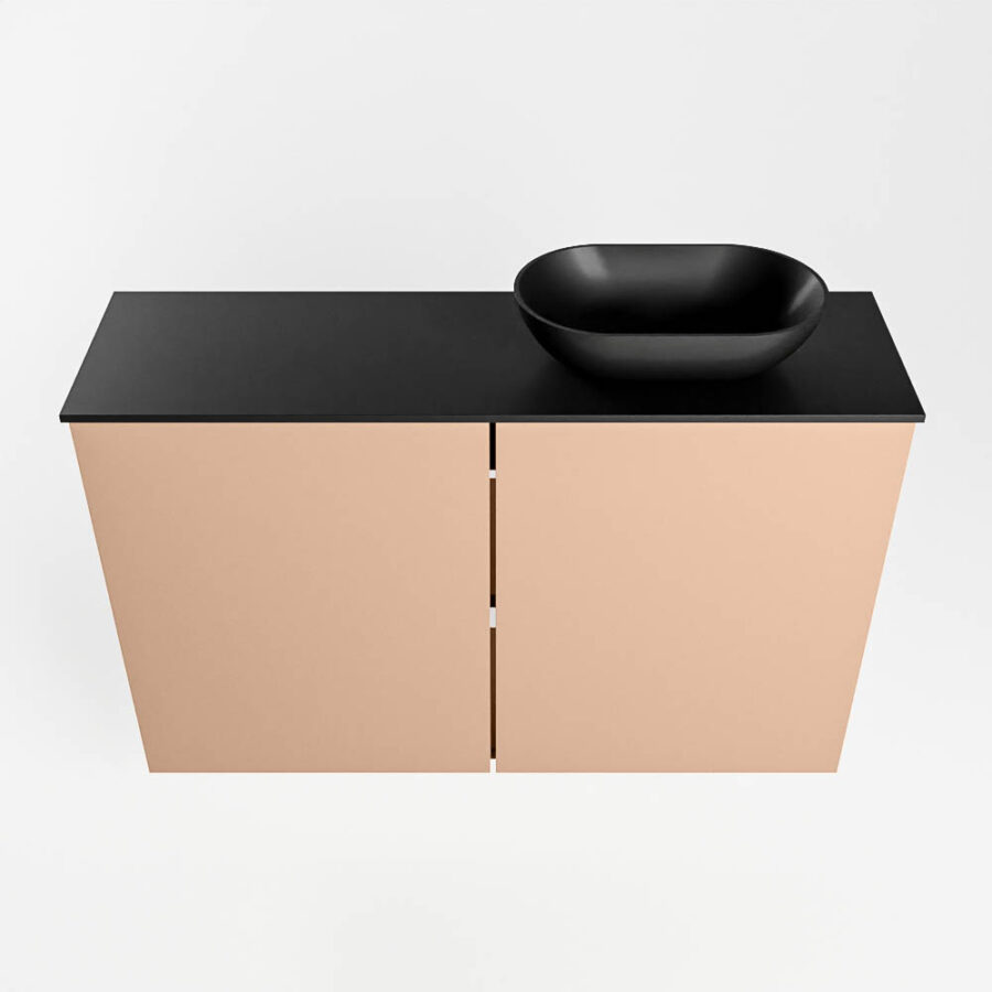 MONDIAZ FOWY toiletmeubel 80cm kleur rosee. Waskom positie rechts kleur urban | urban. Met 1 kraangat - Afbeelding 5
