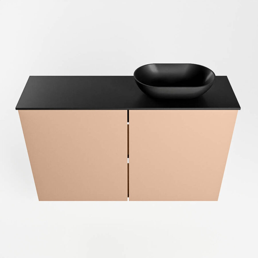 MONDIAZ FOWY toiletmeubel 80cm kleur rosee. Waskom positie rechts kleur urban | urban. Zonder kraangat - Afbeelding 5