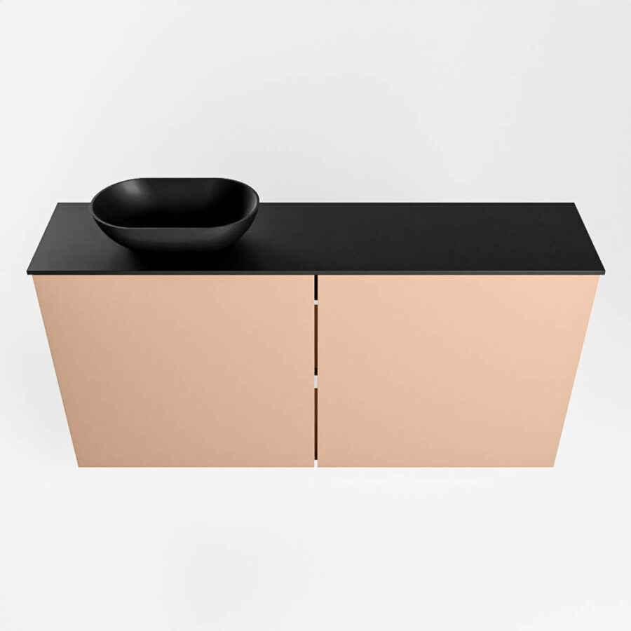 MONDIAZ FOWY toiletmeubel 100cm kleur rosee. Waskom positie links kleur urban | urban. Zonder kraangat - Afbeelding 5