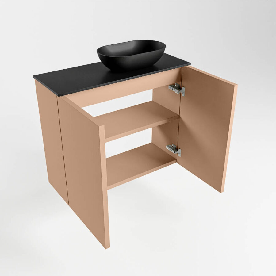 MONDIAZ FOWY toiletmeubel 60cm kleur rosee. Waskom positie rechts kleur urban | urban. Zonder kraangat - Afbeelding 6