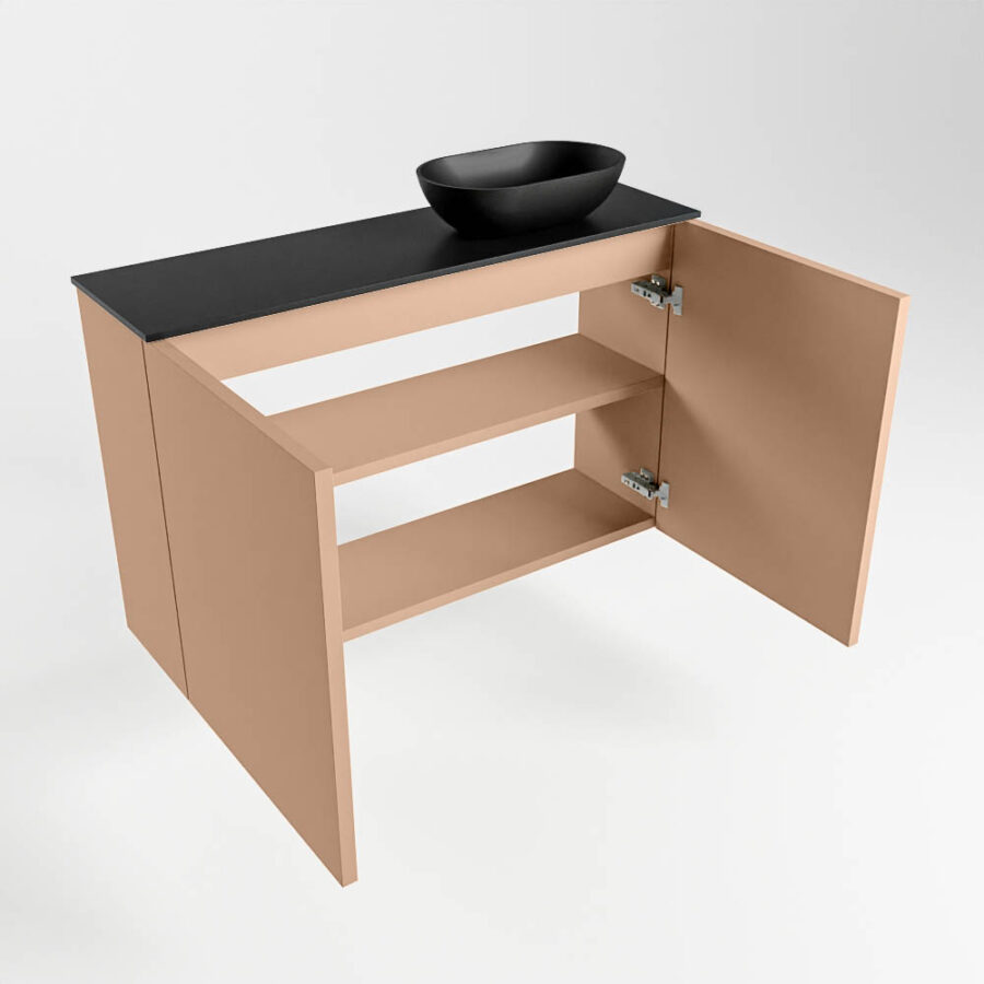 MONDIAZ FOWY toiletmeubel 80cm kleur rosee. Waskom positie rechts kleur urban | urban. Met 1 kraangat - Afbeelding 6