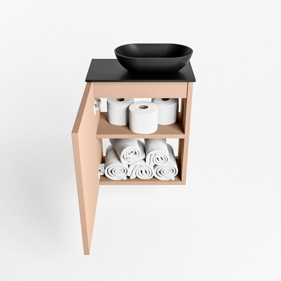 MONDIAZ FOWY toiletmeubel 40cm kleur rosee. Waskom positie rechts kleur urban | urban. Met 1 kraangat - Afbeelding 8