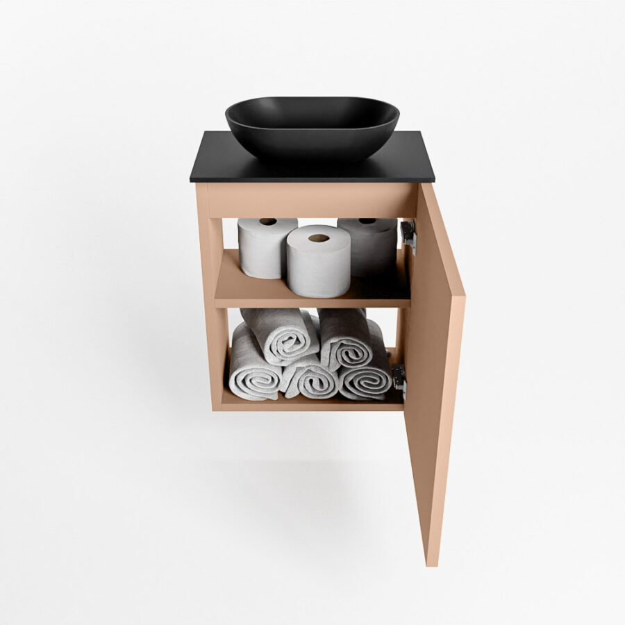 MONDIAZ FOWY toiletmeubel 40cm kleur rosee. Waskom positie midden kleur urban | urban. Zonder kraangat - Afbeelding 8