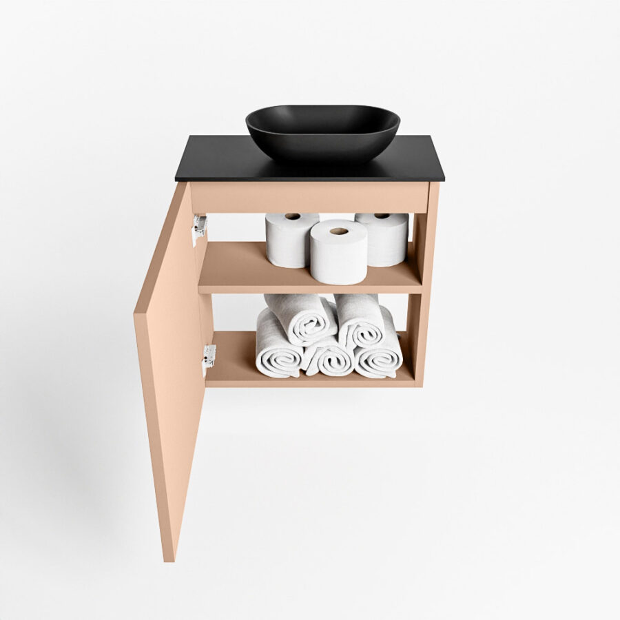 MONDIAZ FOWY toiletmeubel 50cm kleur rosee. Waskom positie rechts kleur urban | urban. Met 1 kraangat - Afbeelding 8