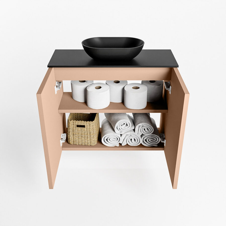 MONDIAZ FOWY toiletmeubel 60cm kleur rosee. Waskom positie midden kleur urban | urban. Met 1 kraangat - Afbeelding 8