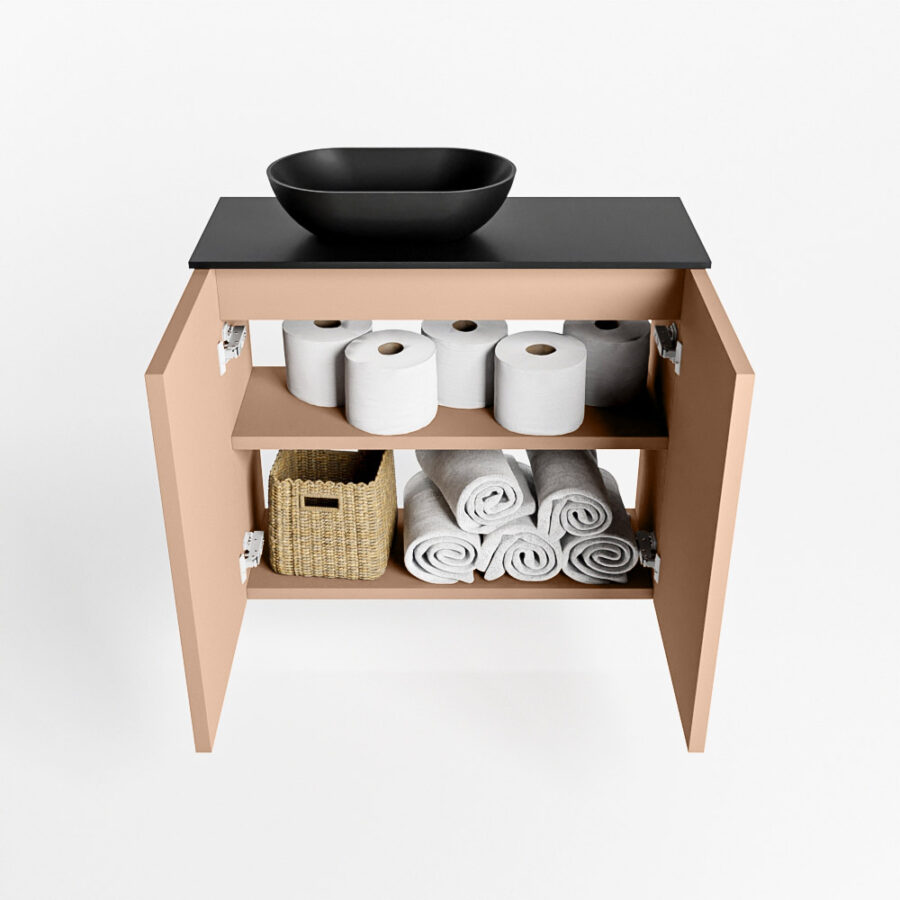 MONDIAZ FOWY toiletmeubel 60cm kleur rosee. Waskom positie links kleur urban | urban. Met 1 kraangat - Afbeelding 8